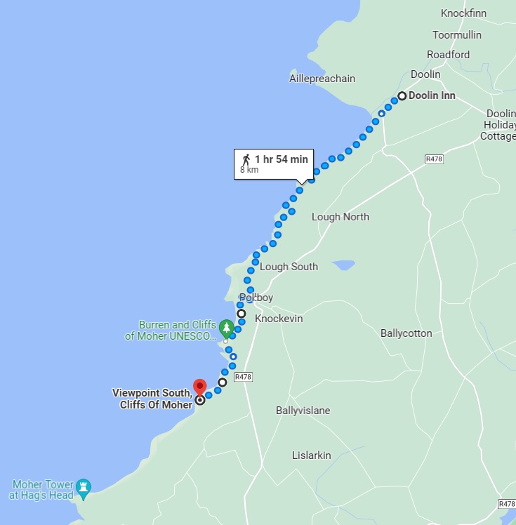 Doolin Cliff Walk Route